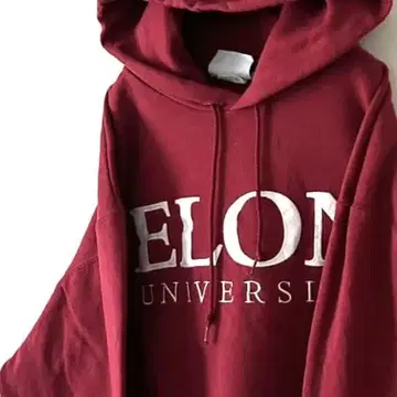 챔피온 ELON 대학 자수 맨투맨 후드티 L 레드 빨간색 구제 의류