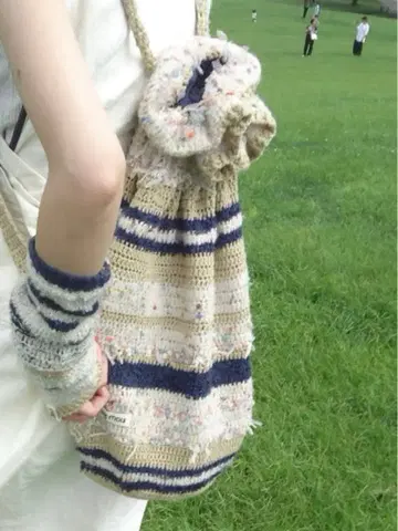 RAGMOU Handmade Knit Bag 크로 셰 뜨개질 복조리 백팩