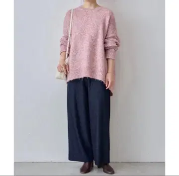 비어즐리 믹스 니트 핑크