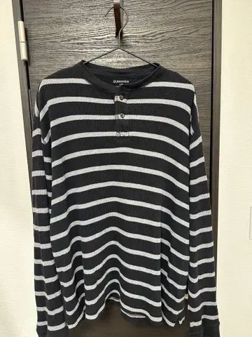 ST. JOHN'S BAY 긴팔 서멀 블랙 화이트 스트라이프