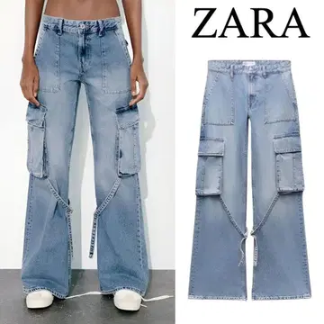 ZARA 미드 라이즈 카고 데님
