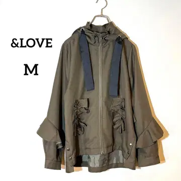 앤드러브 &LOVE 레이스 집업 후드티 M 카키