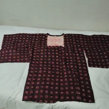 MITSUKOSHI 기하학 패턴 겉옷 도중옷 순수 실크 총조임