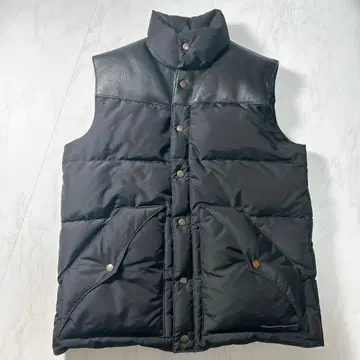 Corefighter 블랙 다운 베스트 M 가죽 절개 블랙