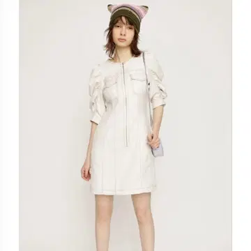 SLY 개더 슬리브 집 숏 원피스