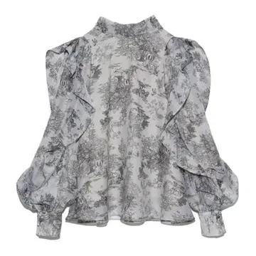 snidel 스나이델 토와르 드 주이 오간 시스루 블라우스