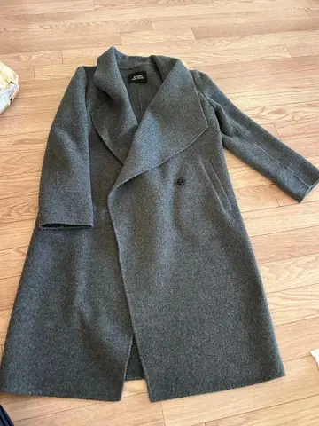 리츠코 시마하라 코트 그레이 울 혼방