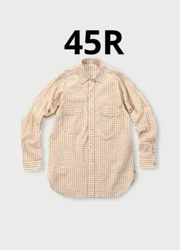 미사용에 가까운 45R 인도 카디 깅엄 908 산 셔츠 깅엄 체크 M