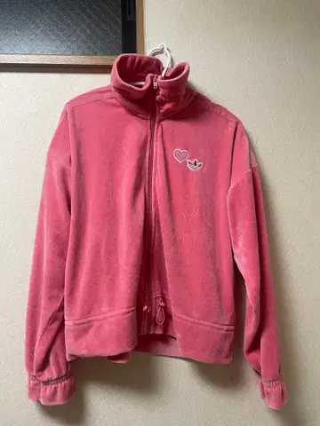 핑크 집업 저리 플리스