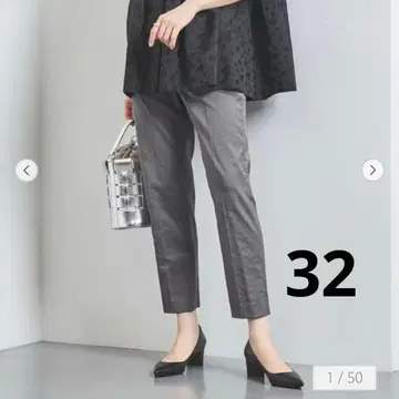 UNITED ARROWS 샤이니 슬림 팬츠 32 다크 그레이