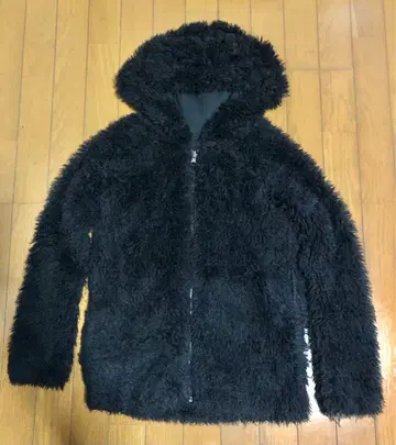 복슬복슬 후드티 블랙