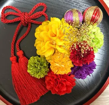 성인식 일본 의류 후리소데 시치고산 머리 장식