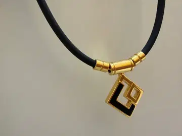 기하학 디자인 목걸이 블랙/골드