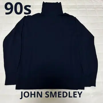 [ 90s 새상품급 ] JOHN SMEDLEY 터틀넥 니트 네이비 M