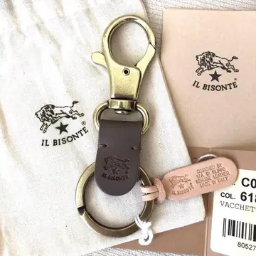 새상품 일비종떼 IL BISONTE 키링 키케이스 그레이