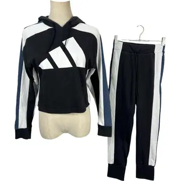 아디다스 여성용 셋업 상하의 숏 기장 후드티