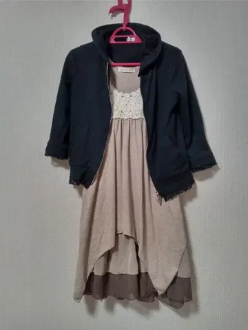 후드 부착 자켓 원피스 세트 L 사이즈