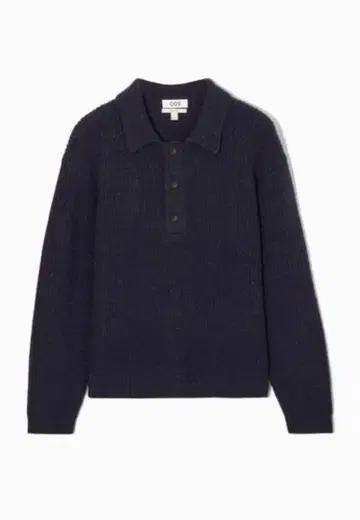 COS 네이비 캐시미어 니트 피케 셔츠