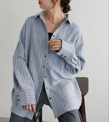 디스코트 DISCOAT 피치 기모 스트라이프 셔츠