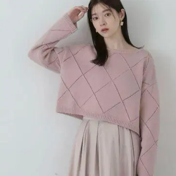 프로포션 바디 드레싱 다이아 무늬 니트 스웨터