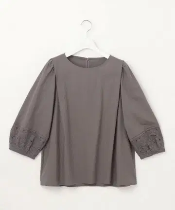 [ 자유구 ] 텐셀 코튼 자수 풀오버 블라우스 38