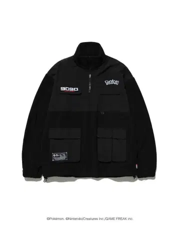 9090 포켓몬 하프 지퍼 플리스 포켓몬 플리스 자켓 블랙