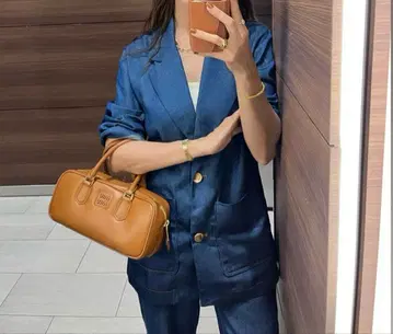 택 포함 새상품 데님풍 오버 사이즈 블레이저 & 와이드 팬츠 셋업