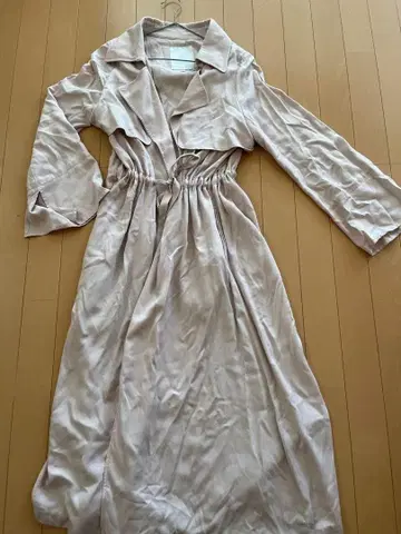 MERCURYDUO 핑크 베이지 트렌치코트 레이온 100%