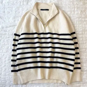 [ 새상품급 ] FRAMeWORK 립 보더 ZIPUP 풀오버 울 캐시미어