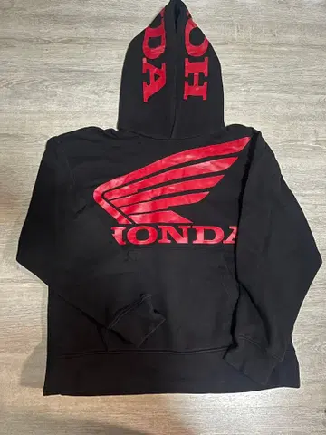 HONDA 블랙 후드티 후드 부착