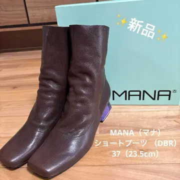 새상품 MANA (마나) 숏부츠 (DBR) 37 (23.5cm)