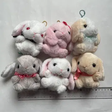 토끼 봉제 인형 6개