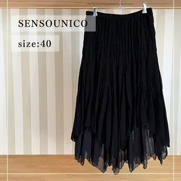 Y36 [구제 의류] 센소유니코 스커트 플레어 비대칭 블랙 깔끔한