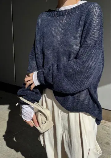 새상품 etretokyo 린넨 보틀넥 로우게이지 니트 풀오버