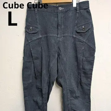 큐브 큐브 센소유니코 38 사루엘 팬츠 카고 스트라이프 별 패턴