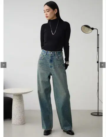 AZUL 데님 큐빅 와이드 데님