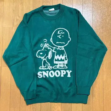 vintage peanuts 그린 스웨터 니트 아크릴