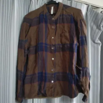 TUTIE 체크 무늬 긴팔 셔츠