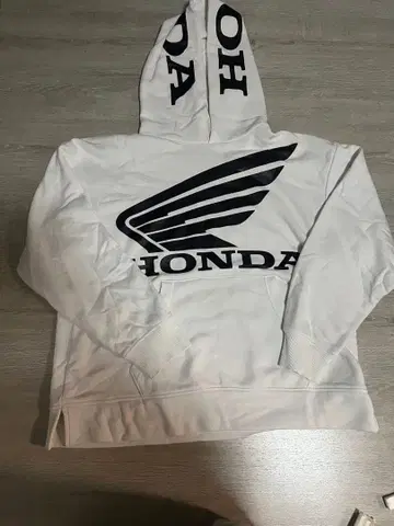 혼다 후드 부착 후드티 화이트