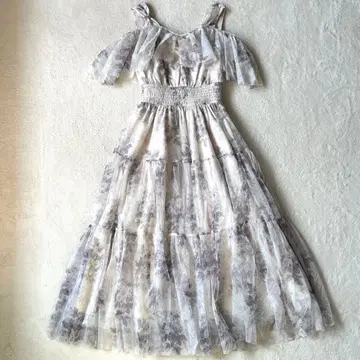 로제 뮤즈 플로럴 프린트 튤 드레스 로제뮤즈