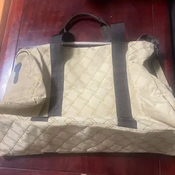 나일론 퀼팅 마더백 베이지