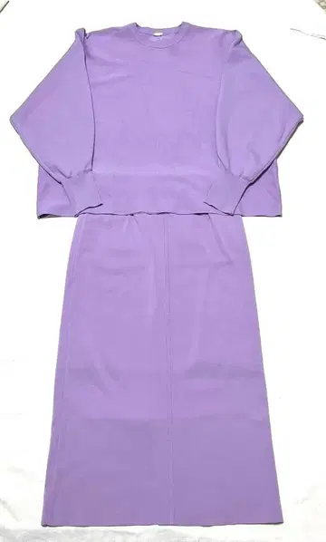 퍼플 긴팔 스커트 셋업