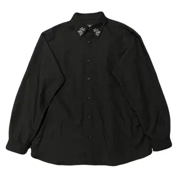 블랙 꽃무늬 자수 긴팔 셔츠 HARE 레이온