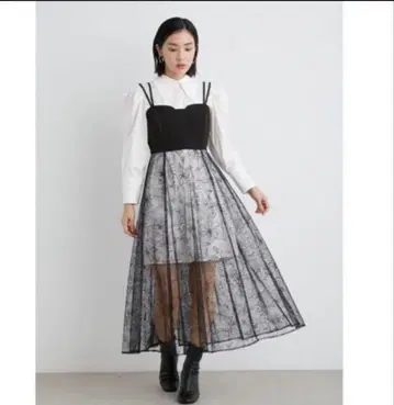 [ LILY BROWN x 미야와키 사쿠라 ] 셔츠 콤비 원피스