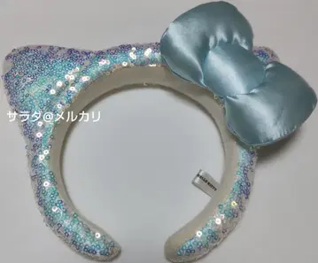 구 디자인 레어 usj 머리띠 키티 스카이블루 리본 스팽글