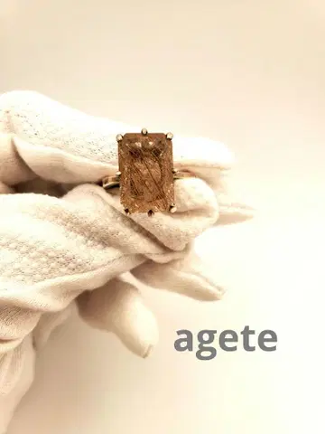 agete 루틸 쿼츠 실버 반지