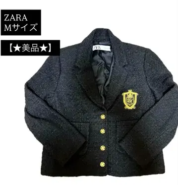 [새상품급] ZARA 트위드 테일러드 자켓/블랙/골드 버튼