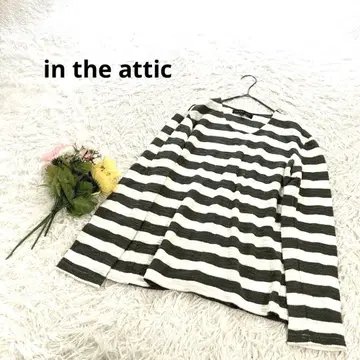 인디아틱 [ M ] 상의 보더 V넥 긴팔 면 스트레치