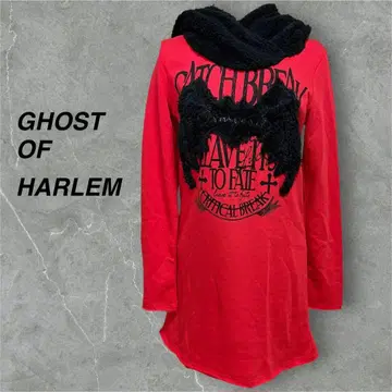 고스트 오브 할렘 상의 후드 부착 원피스 빨간색 펑크 박쥐