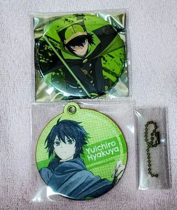 종말의 세라프 캔뱃지 가죽 참 백야 미카엘라